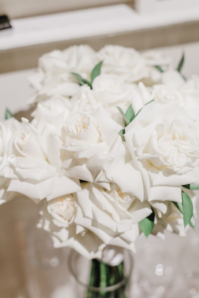White rose wedding bouquet