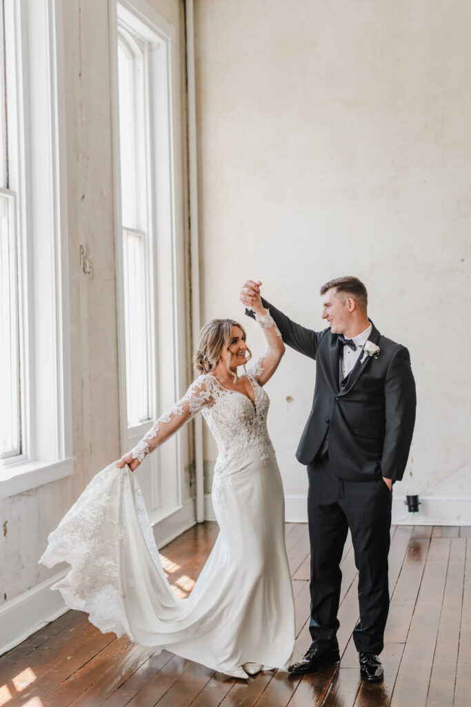 bride and groom portraits at excelsior in lancaster pennsylvania