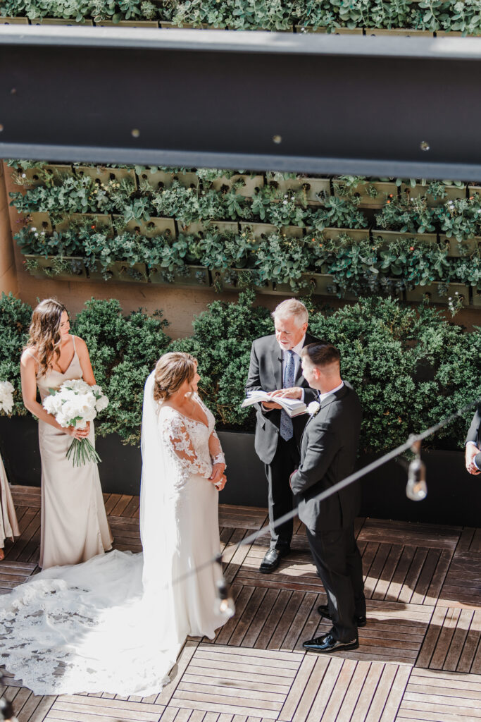 bride and groom during wedding ceremony
