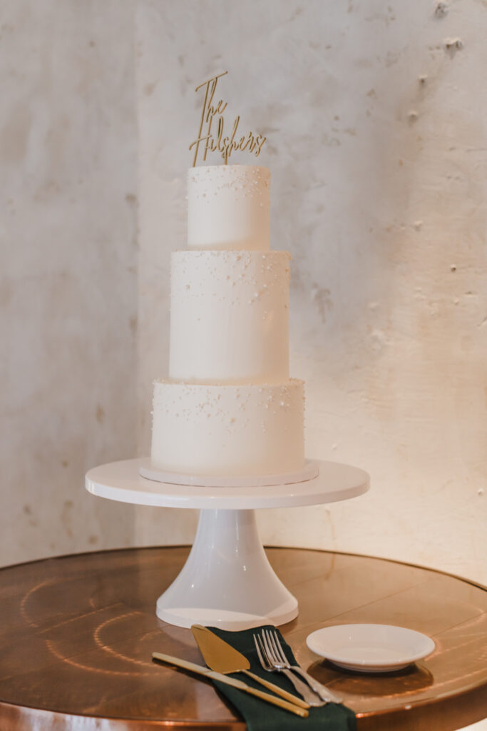 wedding cake at a wedding reception